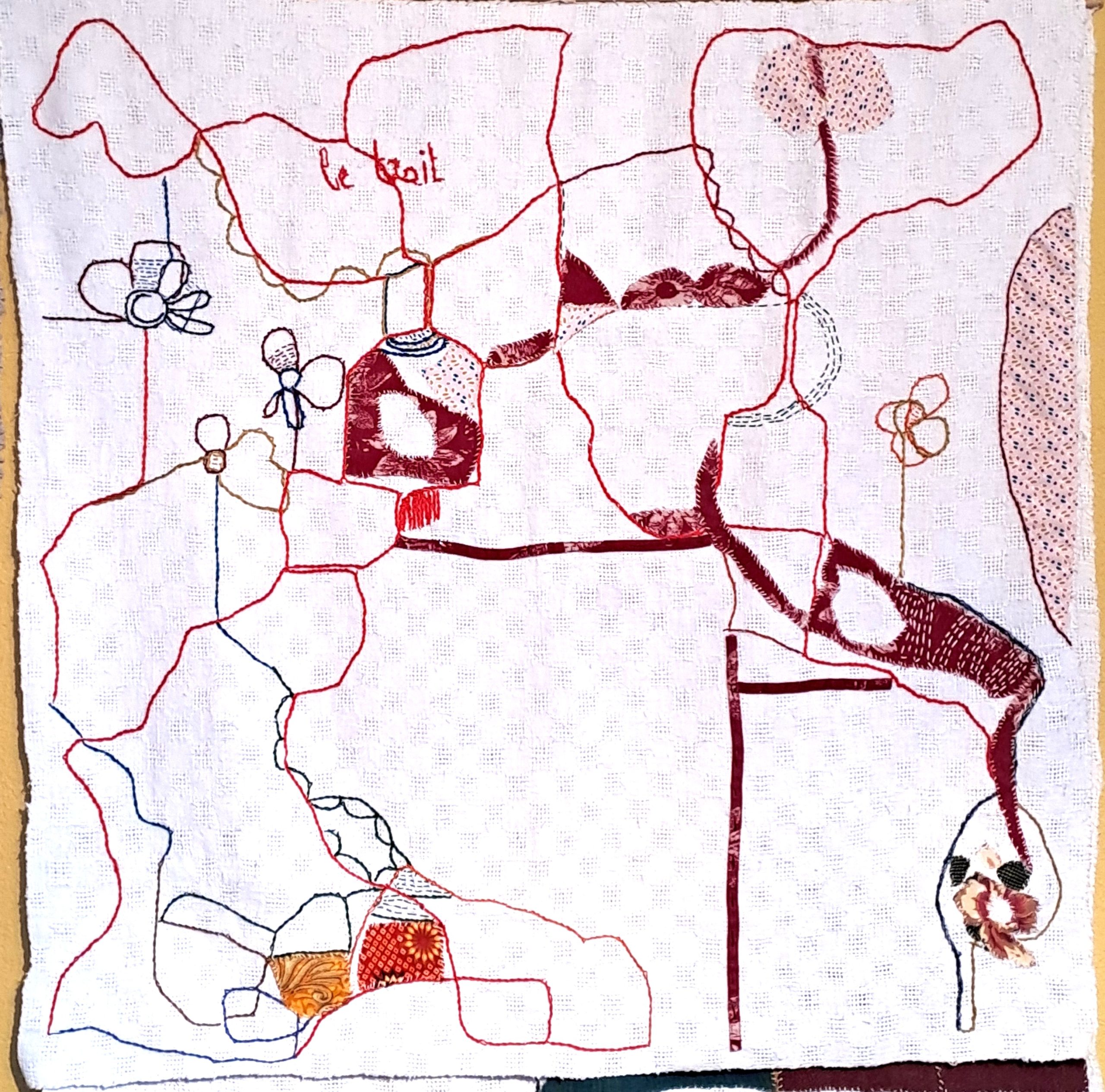 Broderie contemporaine de Françoise Renaud